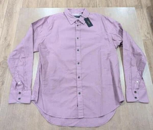 $225 rag & bone Fit 2 Engineered LS Button Up Oxford Shirt Berry 2XL - Picture 1 of 7