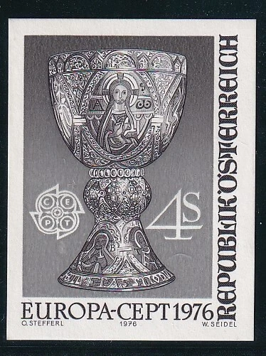 Austria 1976 Europa CEPT imperforado negro prueba Foto 1 de 1