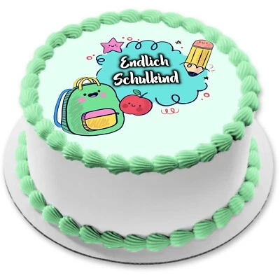 Einschulung Schulanfang Tortenaufleger Muffin Party Deko Geschenk essbar Cupcake - Bild 1 von 4