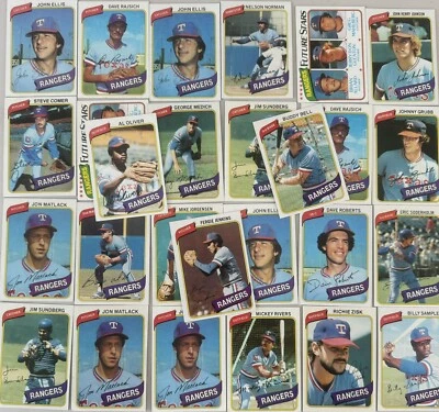 Vintage 1980 Baseball Cards Lot - Rangers - Image 1 of 4