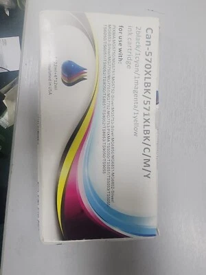570XL/571XL FULL SET INK COMPATIBLE WITH CANON MG5750, MG7753, TS5050, TS9055 - Image 1 of 3