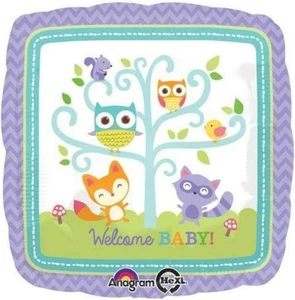 Baby Shower Decorations Welcome Baby Woodland Foil Balloon 43cm (17") - Picture 1 of 1