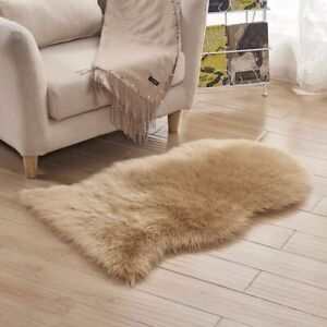 Fur Faux Sheepskin Soft Carpet Washable Seat Mats Fluffy Rugs Chairs Sofas Cover