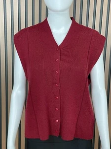 Pendleton Women's Sweater Vest Cardigan Vintage ButtonDetail Wool Blend L Maroon - Picture 1 of 6
