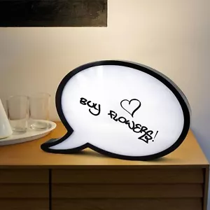 Large Speech Bubble LED Light Up Box Write Your Own Message Sign Display Party - Picture 1 of 2