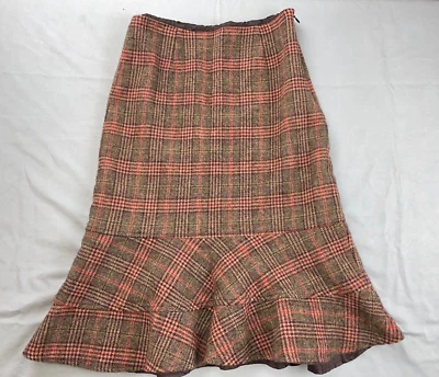 Harold's Vintage Lined Wool Ruffle Flare Skirt. Glen Plaid, Women's Size 0. EUC! - Image 1 of 4