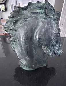 Scultura in ghisa testa di cavallo "Flaming Mane" vintage anni 70 - James Killian Spratt - Foto 1 di 20
