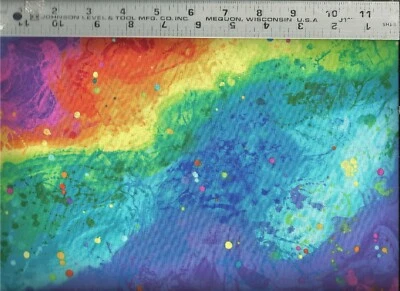 Timeless Treasures ~ Bright Painted RAINBOW Texture 100% Cotton Quilt Fabric BTY - Image 1 of 2