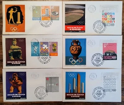 Mexico 1968 olympic sport games FDC 6 piece series, as seen combine shipping - Image 1 of 2