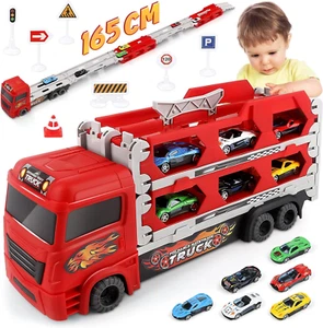 Transporter Truck Macchinine Giocattoli per Ragazzi 3 4 5 6 Anni, Camion Con 6 M - Foto 1 di 12