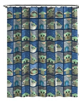 Juego de 13 ganchos y cortinas de ducha Star Wars Mandalorian - Nuevo Foto 1 de 2