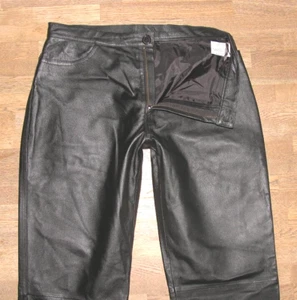 lange Damen- LEDERHOSE OHNE PO- TASCHEN aus Glattleder in schwarz ca. Gr. 42-44 - Bild 1 von 3