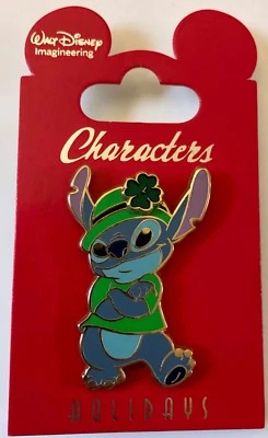 Disney WDI Stitch in St. Patrick's Day Hat or Derby Characters Holidays Pin AP - Image 1 of 2