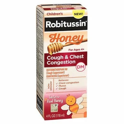 Miel tos y pecho para niños Robitussin 4 OZ de Robitussin Foto 1 de 4