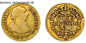 Espagne - Charles III, 1/2 Escudo 1774 Madrid - Picture 1 of 1