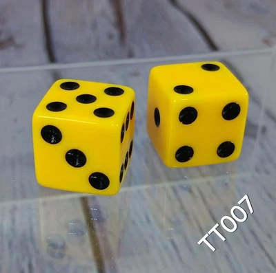 Simpsons Clue Game Replacement Parts Dice Yellow 2-die Set Boardgame Pieces - Image 1 of 4