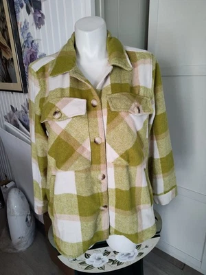 BLANK NYC Anthropologie Plaid Shirt Shacket Oversized Jacket Shacket sz XL - Image 1 of 4