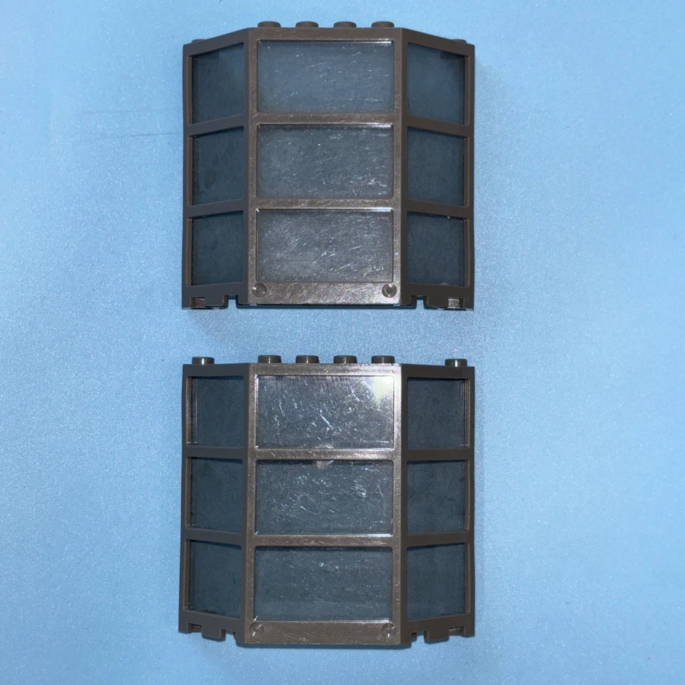 Lego Antiguo Gris Oscuro Bay Ventana 3x8x6 con Trans-Marrón 30185c01 6740 1349 Lote de 2 Foto 1 de 3