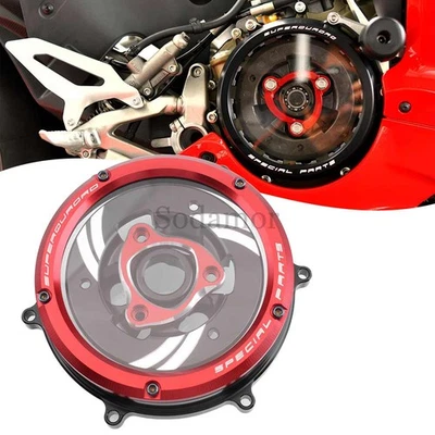 Cubierta de embrague transparente y retenedor de resorte para Ducati Panigale V2 959 1199 1299 Racing Foto 1 de 4