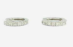 Ohrringe Creolen 0,14 ct Diamanten in 18 Kt Weißgold  - Bild 1 von 9