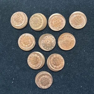 LOTE DE 10 FICHAS CABEZA INDIA DESCENTRADAS ERROR ERROR - RESTRIKES - - Imagen 1 de 4