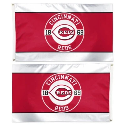 CINCINNATI REDS APPLIQUE EMBROIDERED 3'X5' 2 SIDED FLAG NEW WINCRAFT 👀 - Image 1 of 2