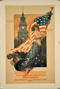 1926 / ORIGINAL POSTER / SESQUICENTENNIAL PHILADELPHIA EXPO /LINEN-BACKED - Picture 1 of 3