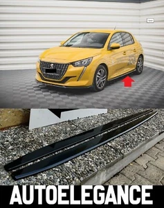 0476 PEUGEOT 208 FLAPS SOTTO MINIGONNE ABS NERO LUCIDO SPLITTER - Foto 1 di 9