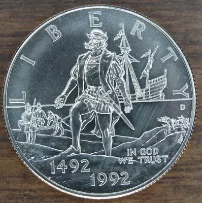 1992-D Columbus Unc Half Dollar Commemorative US Mint 50C Coin BU - Image 1 of 2
