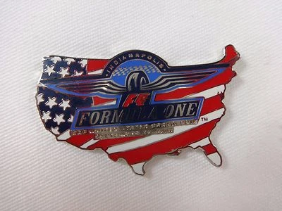 2002 Formula-1 Indianapolis United States Grand Prix Flag US Map Event Lapel Pin - Image 1 of 4