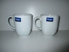 Denby White Squares 2 x  Mugs New First Quality Excellent Condition