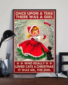 Cat Poster There Was A Girl Who Really Loved Cats & Christmas Poster No Frame - Picture 1 of 4
