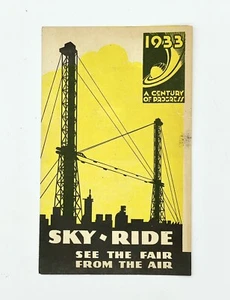 1933 ADVERTISING BROCHURE CHICAGO WORLDS FAIR SKY-RIDE SEE THE FAIR FROM AIR - Picture 1 of 4