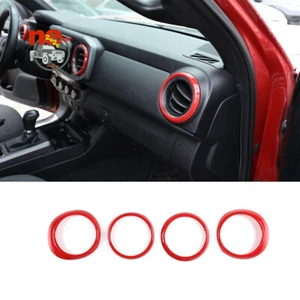 ABS Red Air Condition Vent Outlet Ring Decorate Cover For T@yota T@coma 2016-20 - Imagen 1 de 10