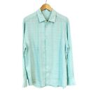Tommy Bahama Blue Grid Linen Costal Long Sleeve Button Up Shirt Men’s Size L