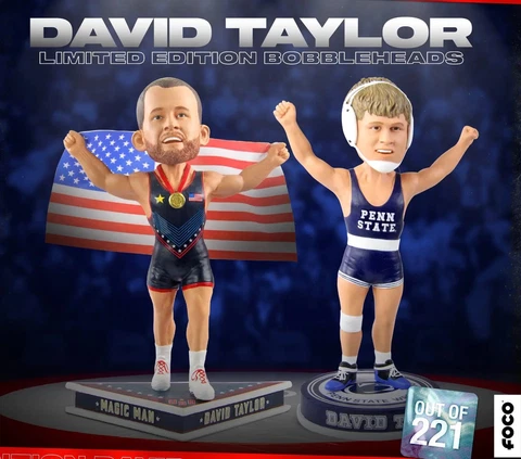 Olympic Wrestler DAVID TAYLOR Penn State Nittany Lions Bobblehead Set #/221 NIB! Cover
