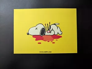 Snoopy Peanuts Death By Paintbrush Raid 71 Postcard - Picture 1 of 1