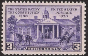 US #835 3¢ Constitution Ratification 1938 MH - Picture 1 of 1