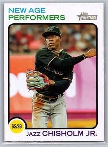 Topps Heritage 2022 #NAP-13 Jazz Chisholm Jr. Miami Marlins - Imagen 1 de 2