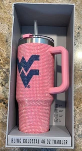 NEW Pink Rhinestone Bling Colossal tumbler 46oz West Virginia - Picture 1 of 2