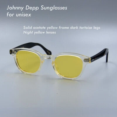 Brand men night yellow sunglasses women yellow glasses Johnny Depp Sun glasses - Image 1 of 4