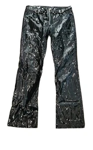 VTG 90s Y2K Lip Service Contraband Pleather Pants Mall Goth Shiny Vegan Leather - Picture 1 of 8