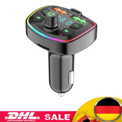 FM Transmitter Auto Radio Bluetooth 5.0 Adapter Dual USB PD Ladegerät für Handy - Bild 1 von 4