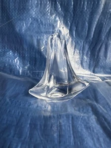 Daum France Glass Three Mast Sailboat Clear Paperweight - Picture 1 of 7