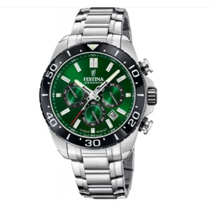 Orologio Festina Uomo Acciaio Cronografo Verde Ceramica Swiss Made _F20042-3 - Foto 1 di 3