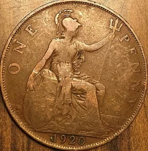 1920 UK GB GREAT BRITAIN ONE PENNY - Picture 1 of 2