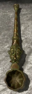 Indian Traditional Yali Design Brass Scoop Spoon For Pooja - Picture 1 of 9