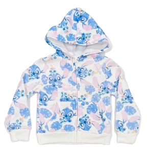 Kids Lilo & Stitch Size 5 Full Zipper Blue Hoodie Jacket NWT - Picture 1 of 3
