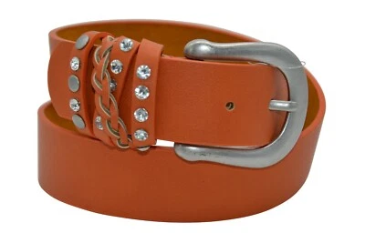 Jeansgürtel mit sportivem Gurtschloss in den Farben Siena und Mango - Bild 1 von 3