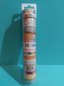 Washi / Foil Tape Tube by Recollections Crafting Tape 10 Pc (Lollipalooza) New - Picture 1 of 8